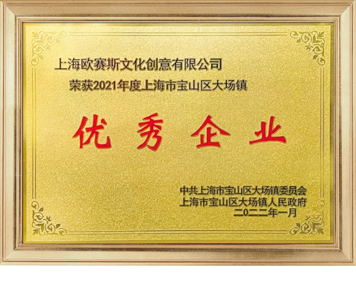 2021-2025 連續(xù)榮獲上海市寶山區(qū)大場鎮(zhèn)優(yōu)秀企業(yè)